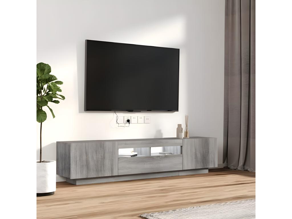 TV stand set with Meubianaères LED 2 pcs Meubiana grey