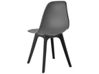 Set of 4 Brevik Plastic Chairs 83x54x48 cm Grey Black Meubiana