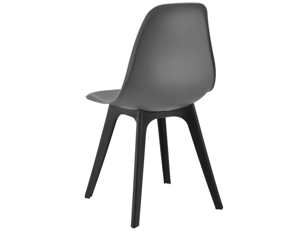 Set of 4 Brevik Plastic Chairs 83x54x48 cm Grey Black Meubiana