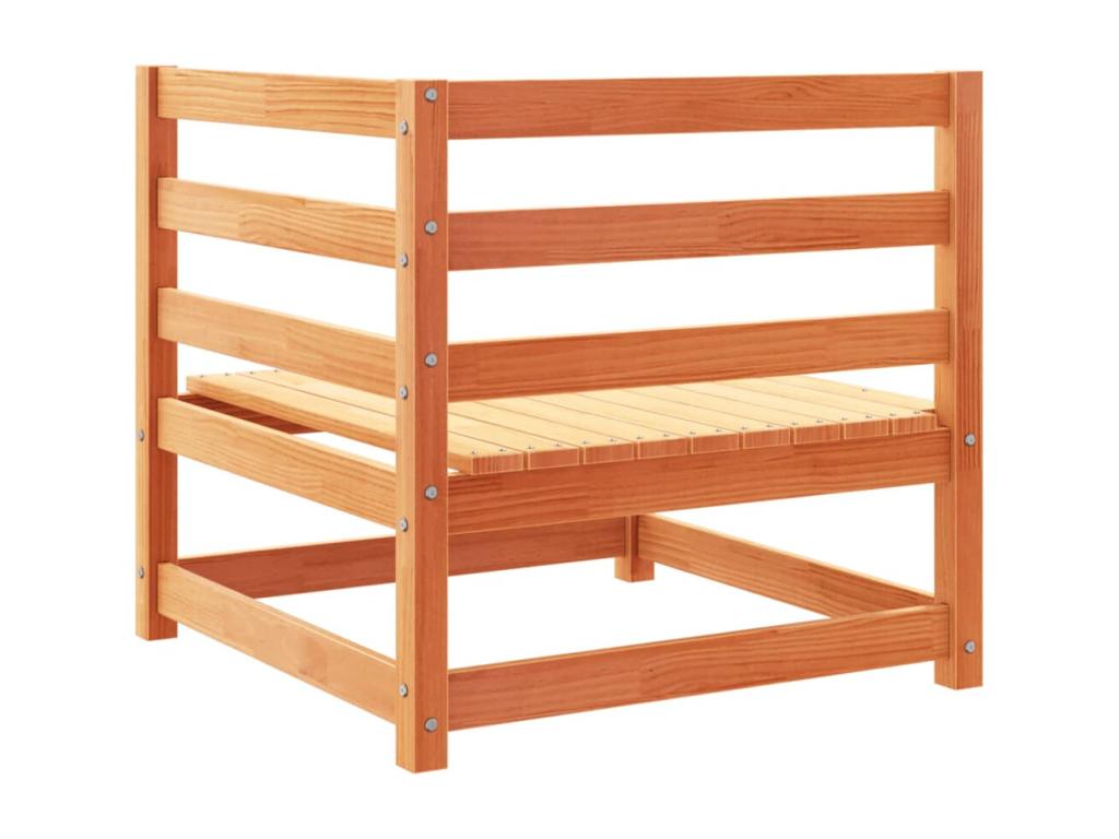 9-piece garden furniture set, brown wax finish, solid pine wood