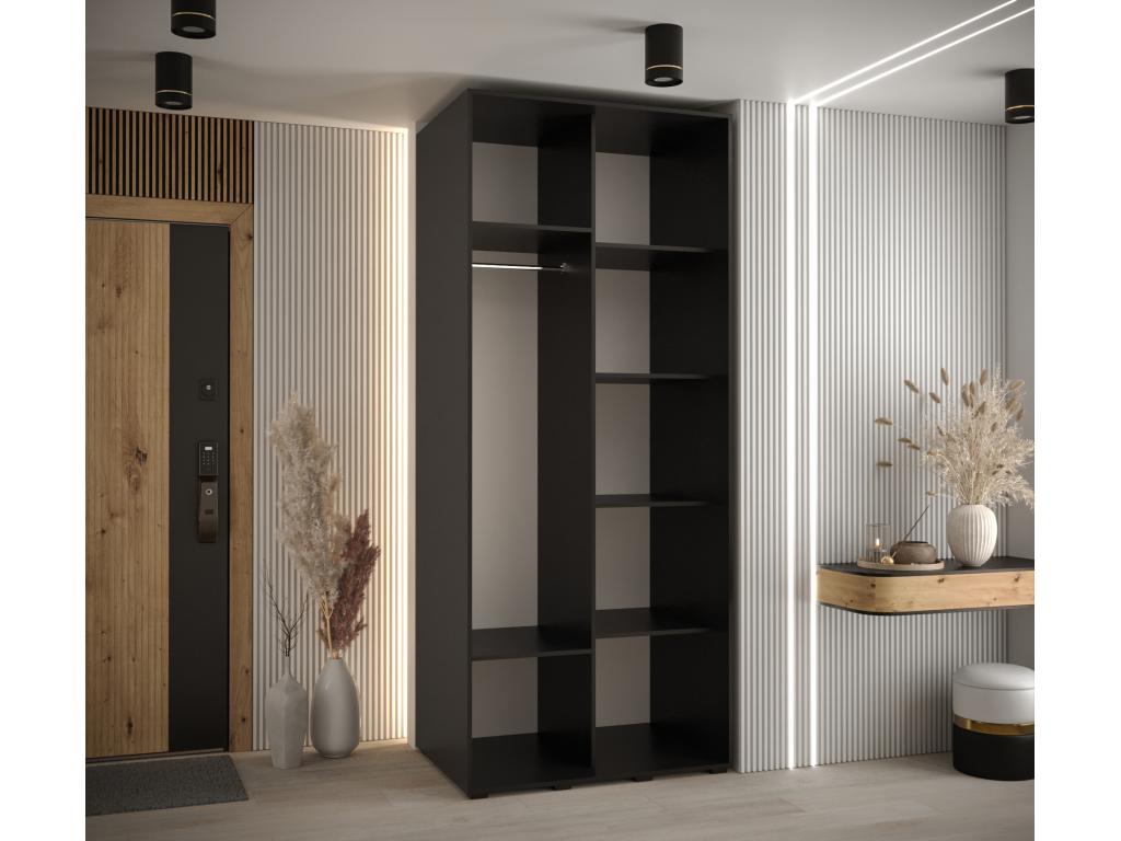 Meubiana 6 Sliding Door Wardrobe 235.2/100/60 2 Doors Black/Meubiana/Silver