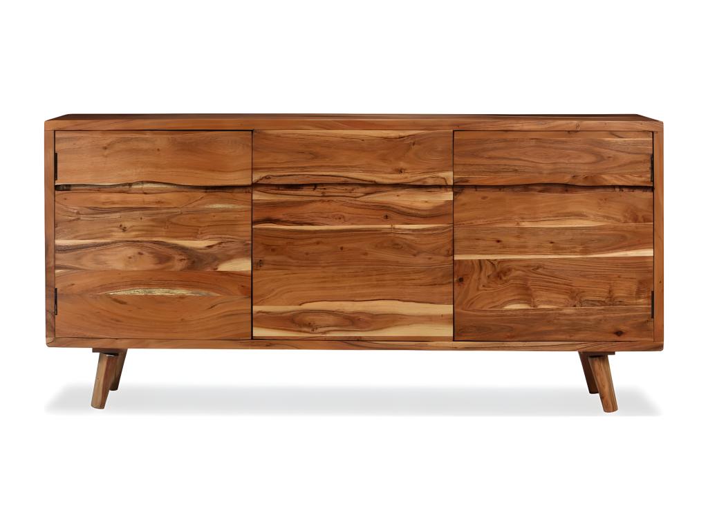 Solid wood sideboard with carved doors, 160x40x75 cm