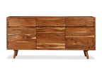 Solid wood sideboard with carved doors, 160x40x75 cm