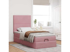 Ottoman bed frame with pink velvet mattress 100x200 cm