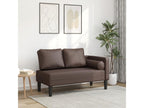 Meubiana Premium - Chaise longue with brown faux leather cushions