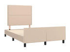 Cappuccino-colored bed frame (120x200 cm) in faux leather (SQFL72400) - without mattress