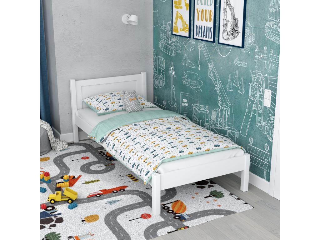 Single wooden bed N02 White 100x180 EIBK75096