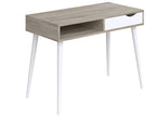Melamine desk in oak/white effect - Length 100 x Depth 50 x Height 75 cm