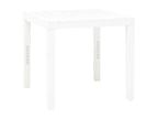 Garden table with 2 benches, white plastic