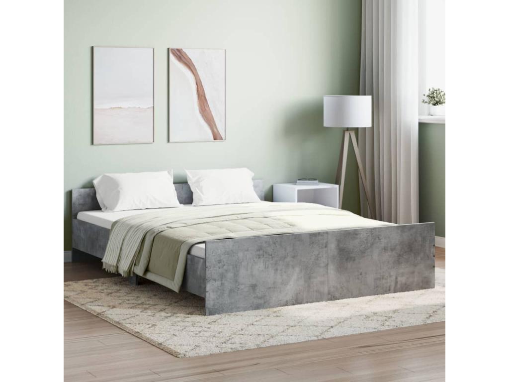 Bed frame without mattress, concrete grey, 160x200 cm WCTE15148