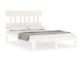 Bed frame without mattress white 140x190 cm solid pine wood YWJJ17329