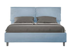 Meubiana 160x190cm Upholstered Storage Bed in Light Blue Microfiber