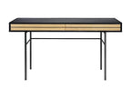 Meubiana 2-Drawer Wooden Desk 130cm Oak/Black