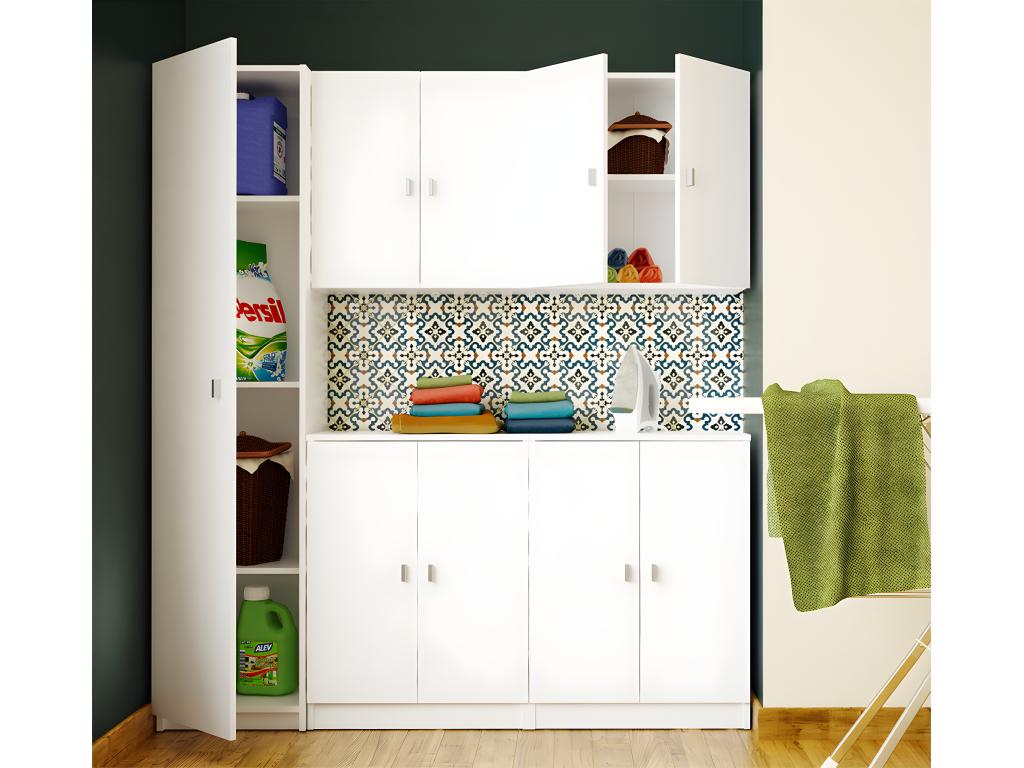 Multipurpose tall cabinet in white - Height 60 x Length 60 x Depth 26.5 cm BJMO03299