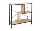 Laviecasa - 3-Tier Shelf, Wood Look and Black Metal RGKE12739