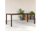 Laviecasa Premium - Garden table with brown glass top and woven resin YFQI23901
