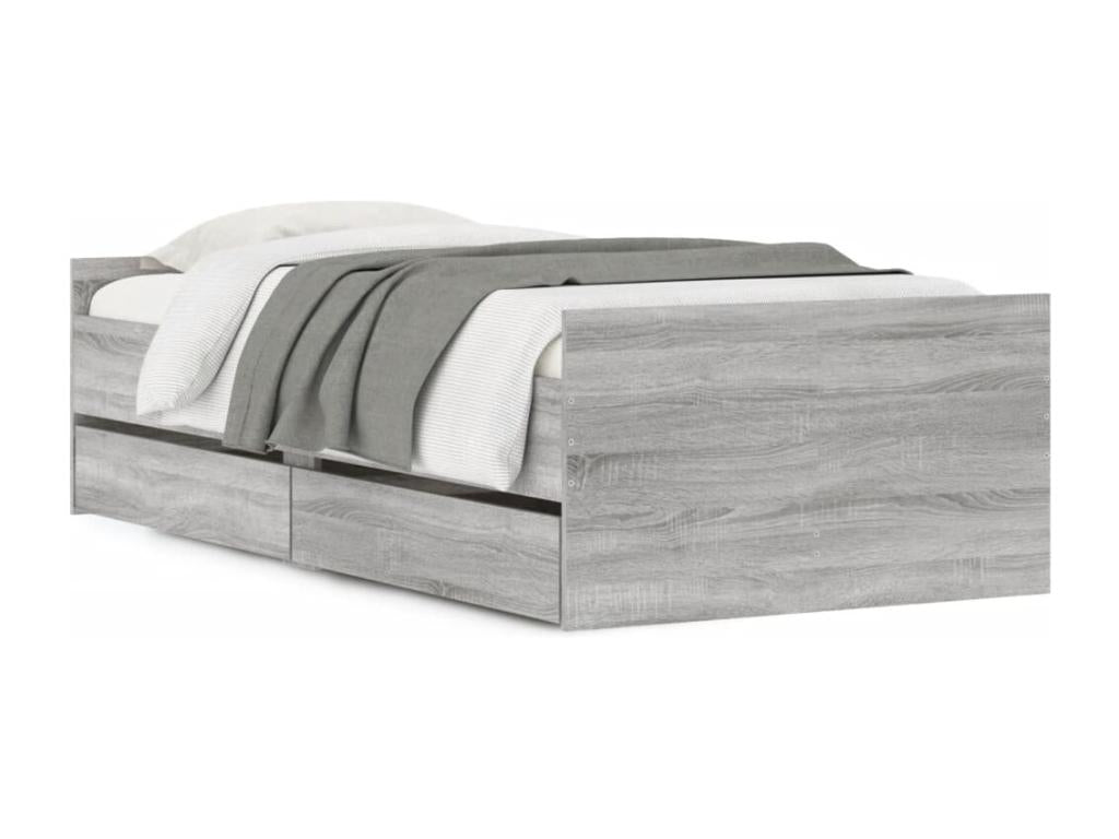 Laviecasa bed frame with drawers, grey, 100x200 cm SKBH80438