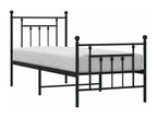 Metal bed frame without mattress with black bed legs 75x190 cm JNNZ34683