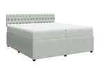 Laviecasa bed base and mattress, light grey, 200x200cm, velvet, TYUD50327