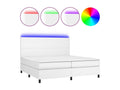 Laviecasa bed base with mattress and LED lighting, white, 200x200 cm, LNVH30015