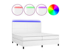 Laviecasa bed base with mattress and LED lighting, white, 200x200 cm, LNVH30015