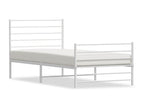 Metal bed frame with headboard and footboard, white, 90x190 cm, RNRT45999