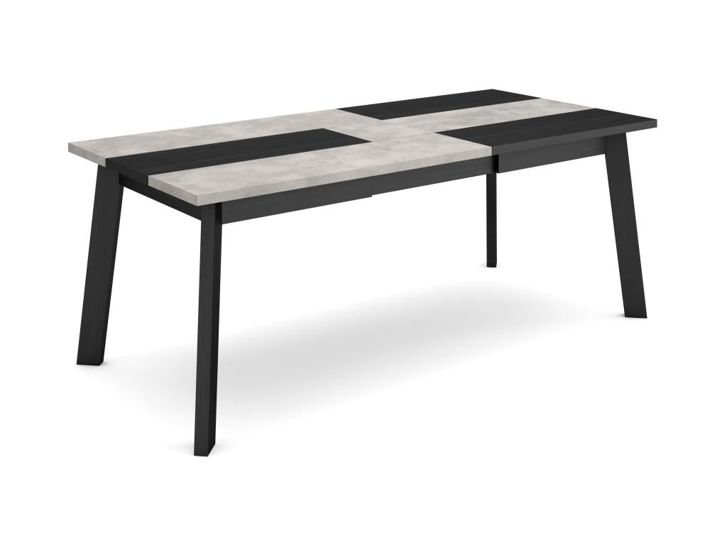 Dining table 200cm, for 10 people, wooden legs, cement