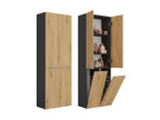 Meubiana - Bathroom cabinet with 2 row baskets - Bathroom storage - 174x60x30 - Tall cabinet
