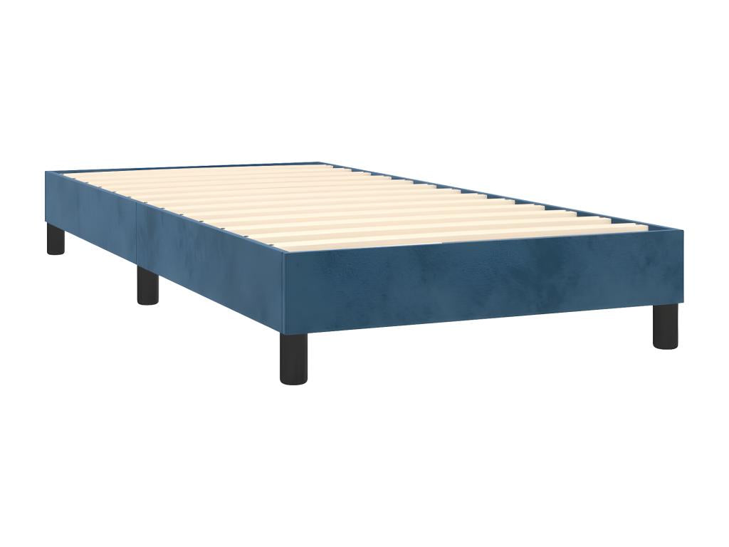 Upholstered bed base with mattress, dark blue, 90x190 cm, ENQU40279