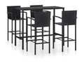 5-piece garden bar set, black woven resin, WXLH38592