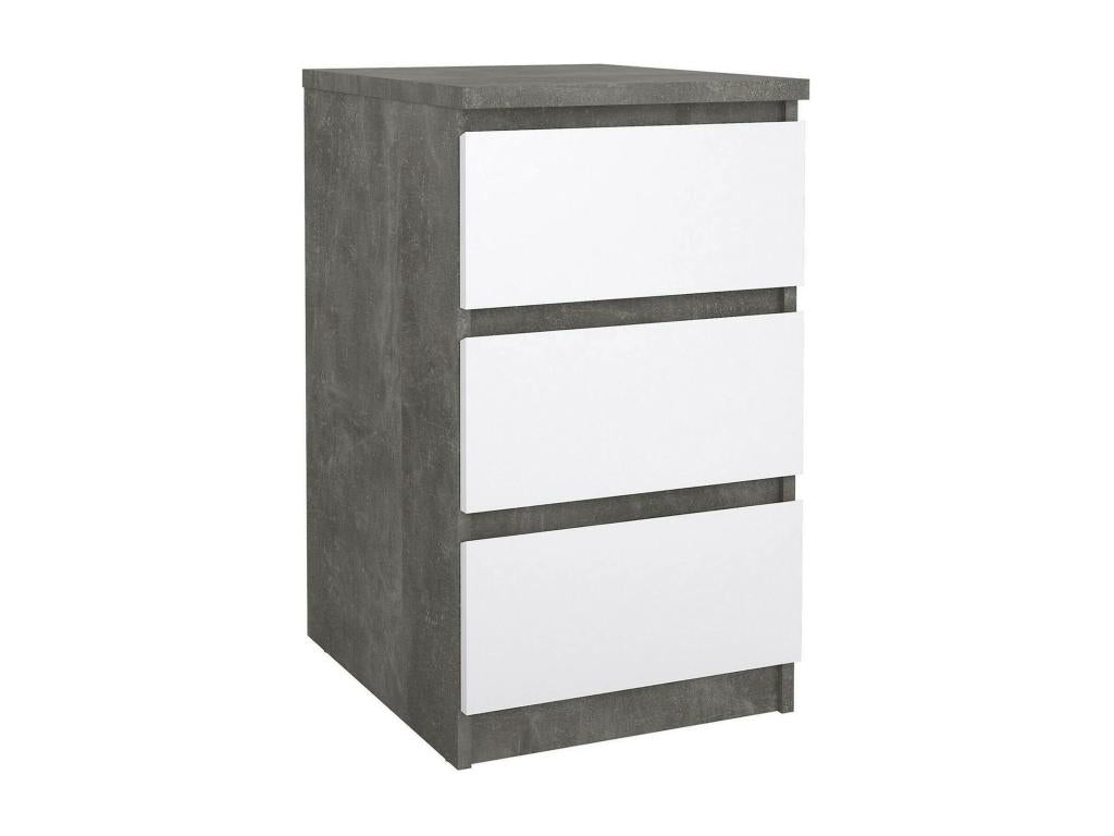 Meubiana Chest of Drawers, Multipurpose Chest of Drawers, Bedroom Chest of Drawers, Furniture with Drawers, 50x40 h70 cm, Cement and White