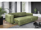 Laviecasa 250cm 3-4 seater convertible sofa in beige velvet with chrome steel legs RQKO19347