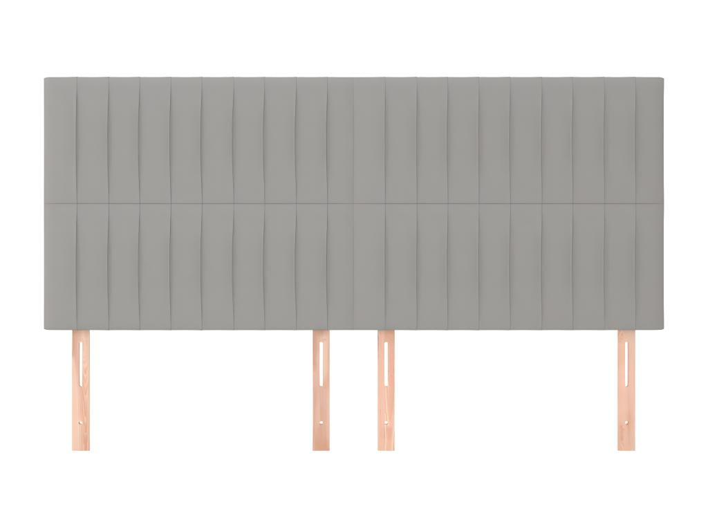 4-piece headboard set, light grey, 80x5x78/88 cm, fabric BWQO35730