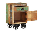 Laviecasa Premium - Bedside table with wheels 40x30x57 cm Reclaimed wood REQZ94045