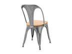 Set of 2 Meubiana metal and elm wood chairs - Meubiana