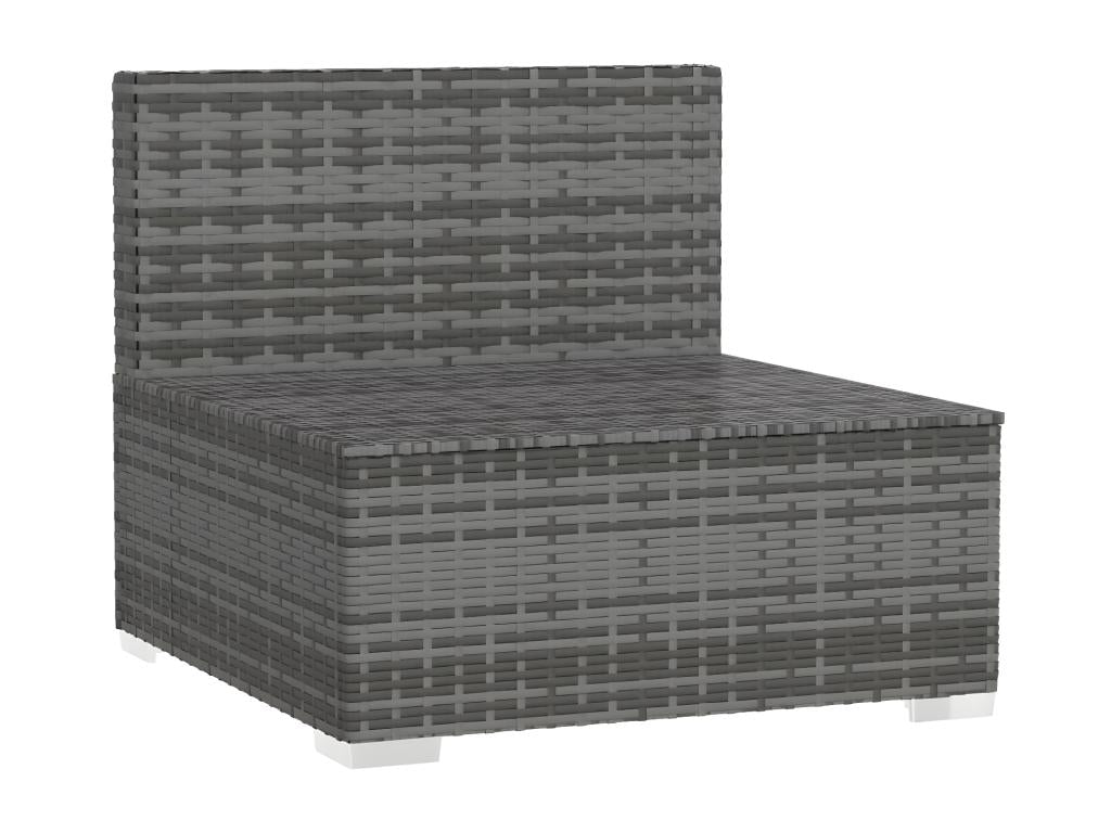 3-seater sofa with cushions, grey woven resin