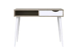 Melamine desk in oak/white effect - Length 100 x Depth 50 x Height 75 cm