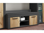Meubiana Wooden TV Stand Lowboard Console Table, 102 cm Wide, Usilo L, Anthracite/Honey Oak