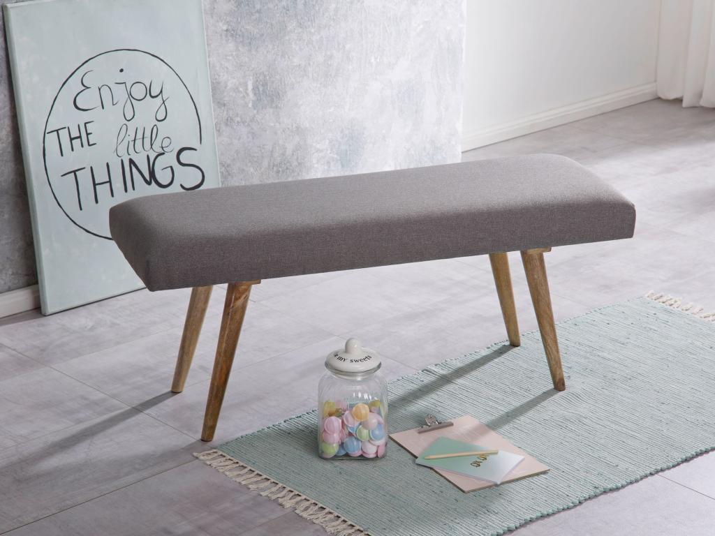 Fabric bench 117 cm Solid Wood Upholstered Bench Dining Room Bench