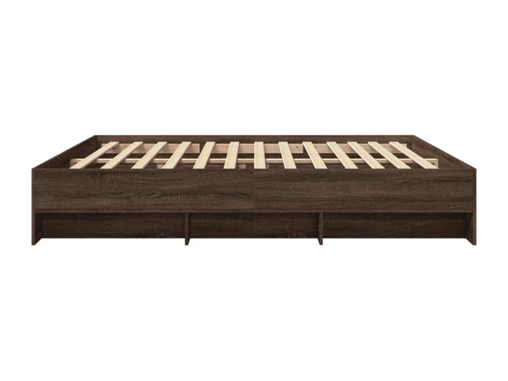 Bed frame without mattress, brown oak, 200x200 cm, CEXI40900