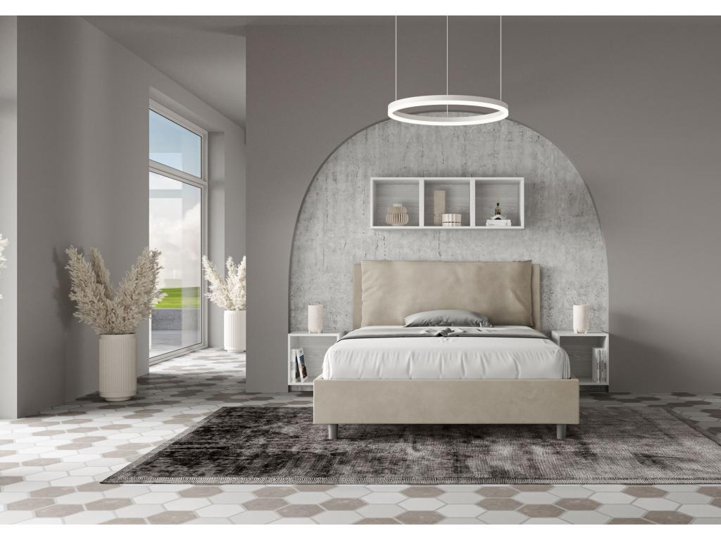 Meubiana Large padded storage chest 140x190 cm sand microfiber