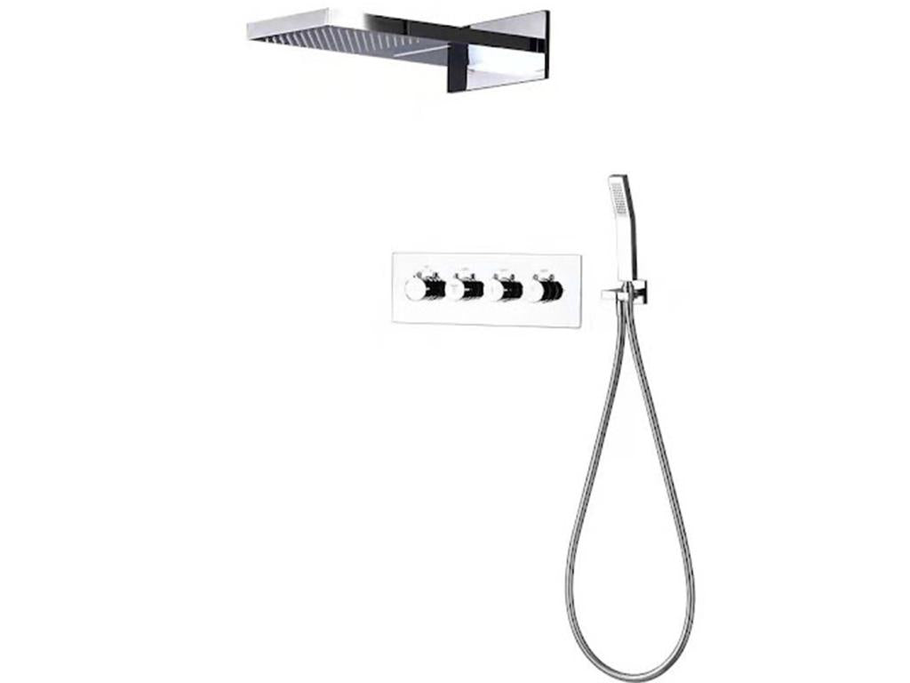 Thermostatic shower set with mixer and rain shower head by Meubiana