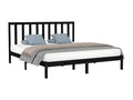Black bed frame without mattress, 180x200 cm, solid wood, OXMS27471
