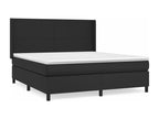 Upholstered bed base with mattress, black, 160x200 cm
