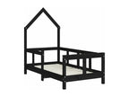 Black children's bed frame 70x140 solid pine wood MBBN60126
