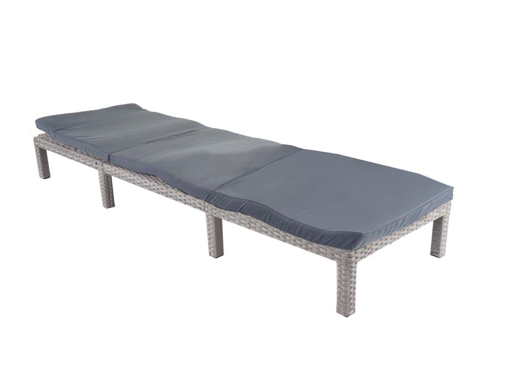 Laviecasa-A51 polyrattan garden chaise longue - Basic grey with dark grey mattress QIQV24190
