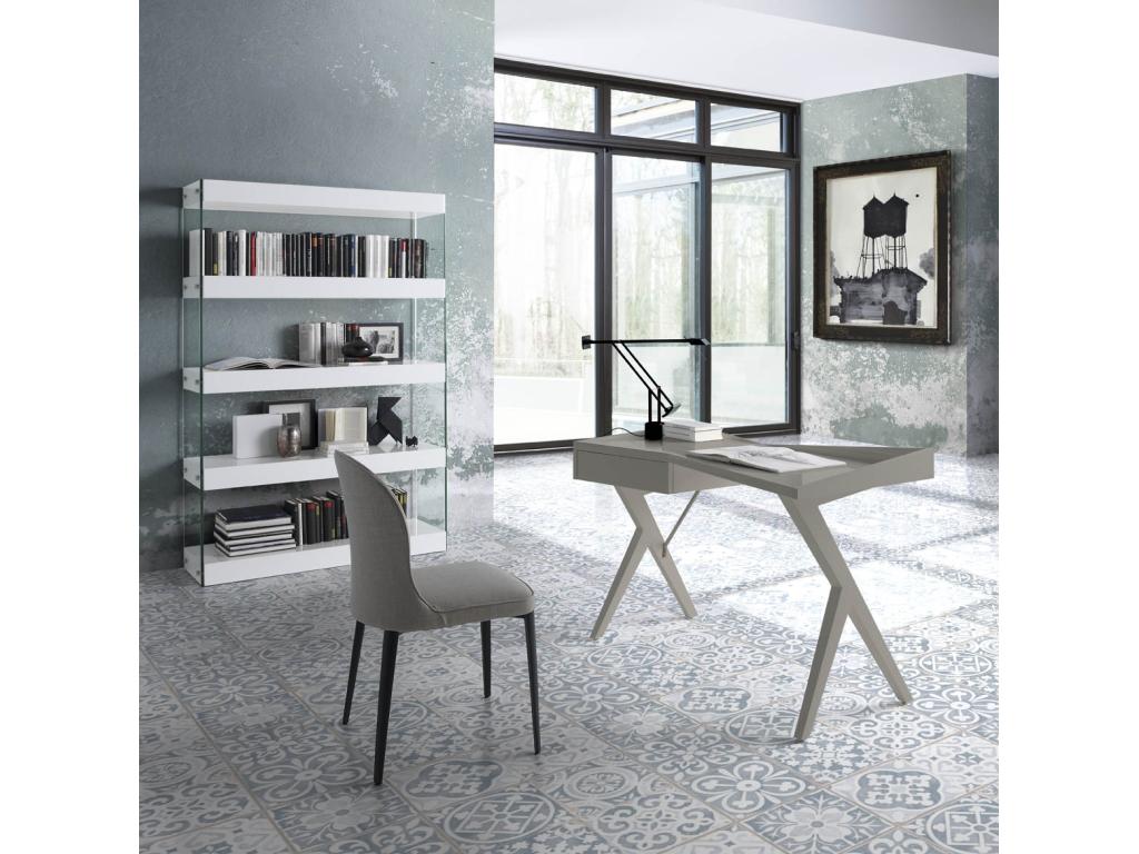 Cubic yellow lacquered wood designer shelves