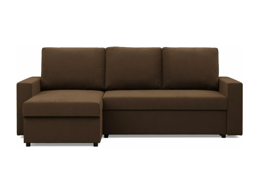 Meubiana Dark Brown Corner Sofa with Sleeping Function