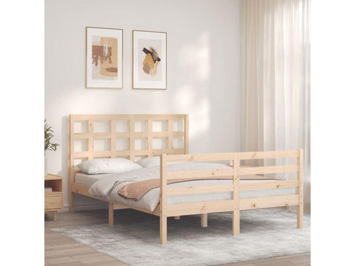 Bed frame without mattress 140x190 cm solid wood