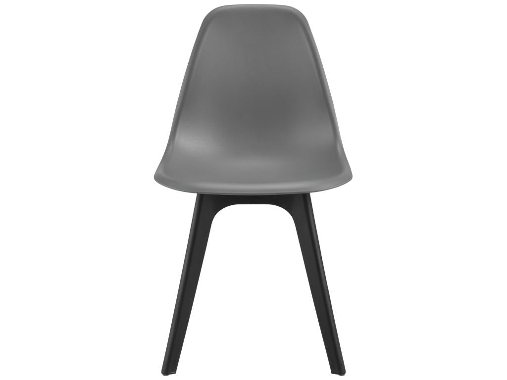 Set of 4 Brevik Plastic Chairs 83x54x48 cm Grey Black Meubiana